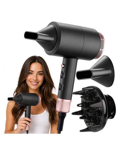 EMAVO HairBliss hair dryer 1800 W with ionisation, diffuser and concen