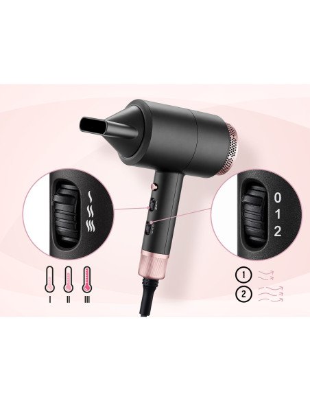 Plaukų džiovintuvas EMAVO HairBliss 1800 W, su jonizacija, difuzorius