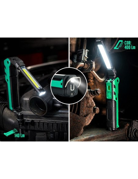 Akumuliatorinė darbo lempa EMAVO EV-Z01, LED ir COB, 400 lm, magnetas