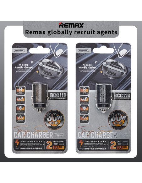 REMAX Fast Car Charger Mini 30W USB + USB-C RCC110 — view 3