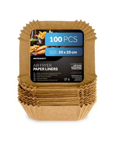 Kepimo popieriaus įdėklai gruzdintuvei Berdsen 20×20 cm, 100 vnt.