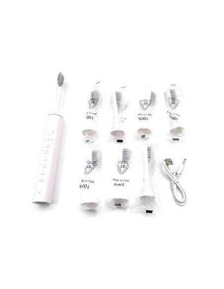 FIT2 X-5 package contents: toothbrush, 8 brush heads, USB cable