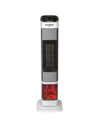 Elektrinis židinio tipo šildytuvas su ventiliatoriumi Hausberg HB-8219AB, 2000 W, baltas
