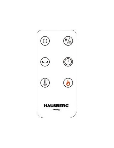 Elektrinis židinio tipo šildytuvas su ventiliatoriumi Hausberg HB-8219AB, 2000 W, baltas