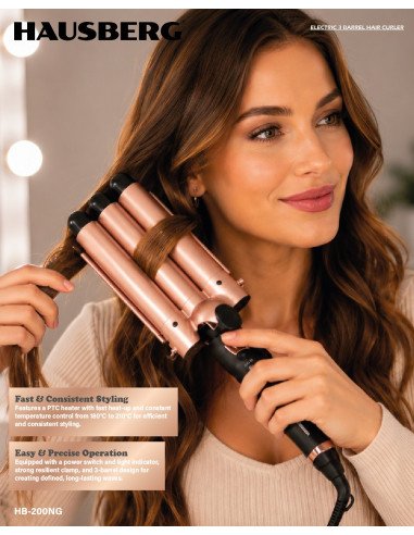 Hausberg HB-200NG 3 Barrel Hair Curler 65 W
