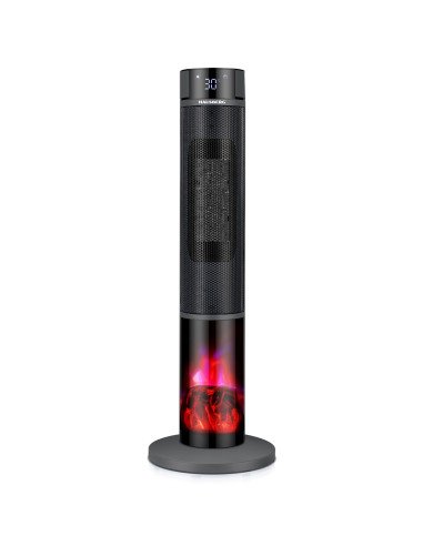 Elektrinis židinio tipo šildytuvas su ventiliatoriumi Hausberg HB-8228NG, 2000 W, juodas
