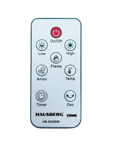 Elektrinis židinio tipo šildytuvas su ventiliatoriumi Hausberg HB-8228NG, 2000 W, juodas