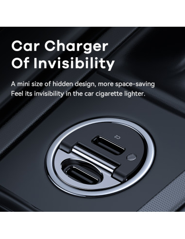 REMAX 30W PD+QC 2Type-C Fast Car Charger RCC332