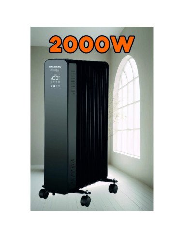 Hausberg HB-8950NG Digital Oil Filled Radiator, 9 Fins, 2000 W