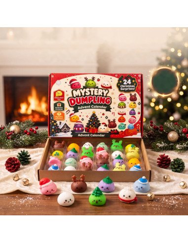 Squishy advento kalendorius Mystery Dumpling su 24 žaisliukais