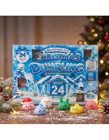 Mėlynas squishy advento kalendorius Christmas with Dumpling