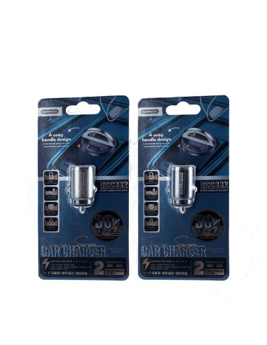 REMAX 30W PD+QC 2Type-C Fast Car Charger RCC332