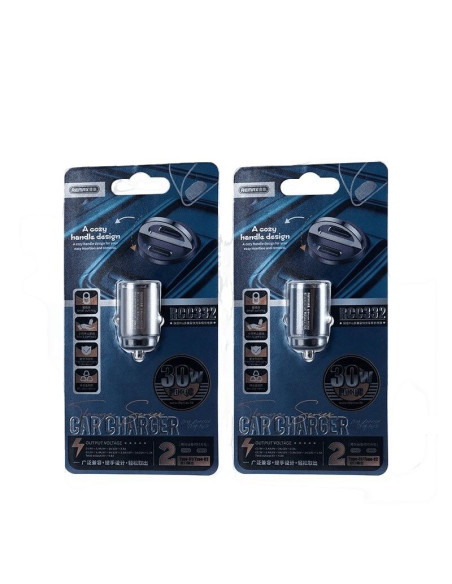 REMAX 30W PD+QC 2Type-C Fast Car Charger RCC332