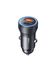 Automobilinis įkroviklis REMAX RCC335 30W PD+QC USB + USB-C, tamsiai pilkas