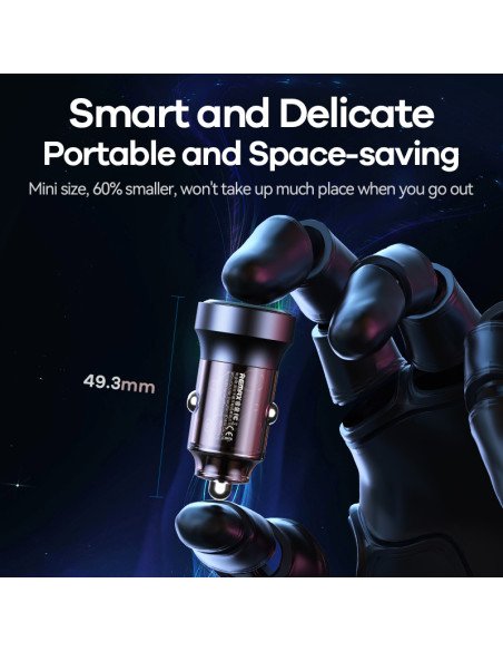 Automobilinis įkroviklis REMAX RCC338 30W PD+QC Cyberpunk, greitas — vaizdas 4