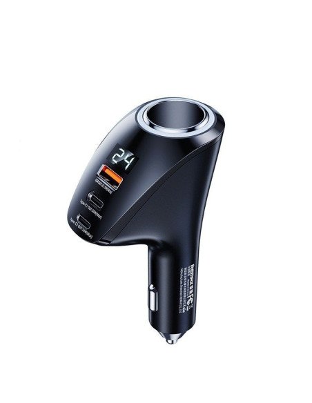 REMAX Fast Car Charger 88.5W 2×USB-C + USB with Display RCC339