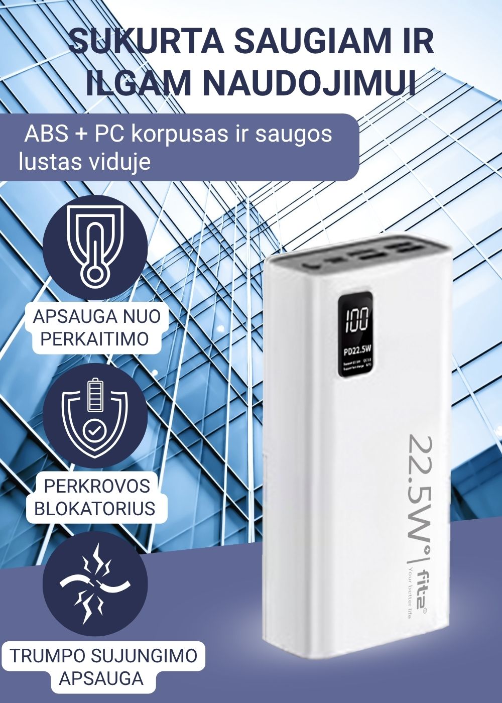 Universalus FIT2 K9 powerbank – vienu metu įkrauna kelis įrenginius