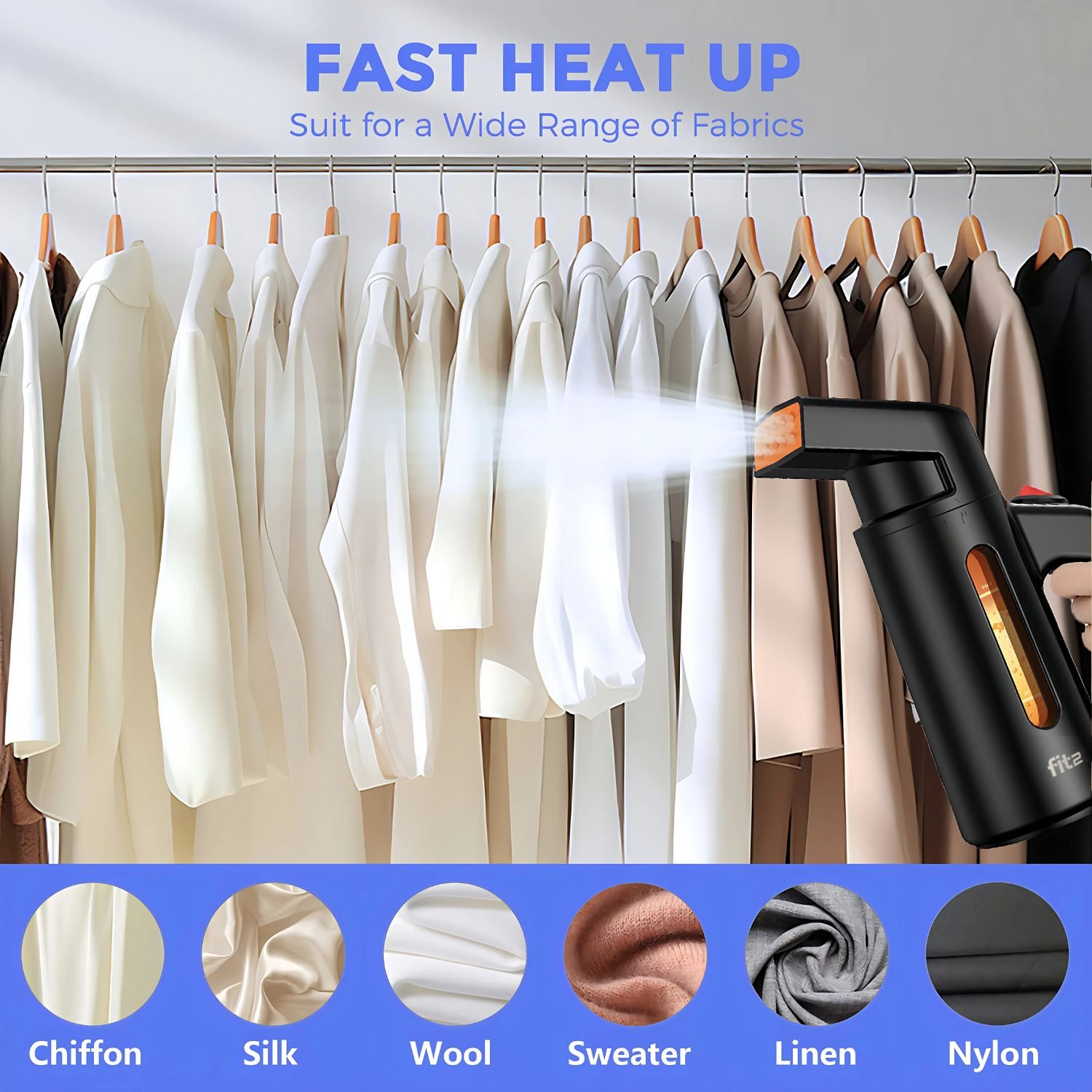 FIT2 Essentials 618 Compact Garment Steamer 700W – 4