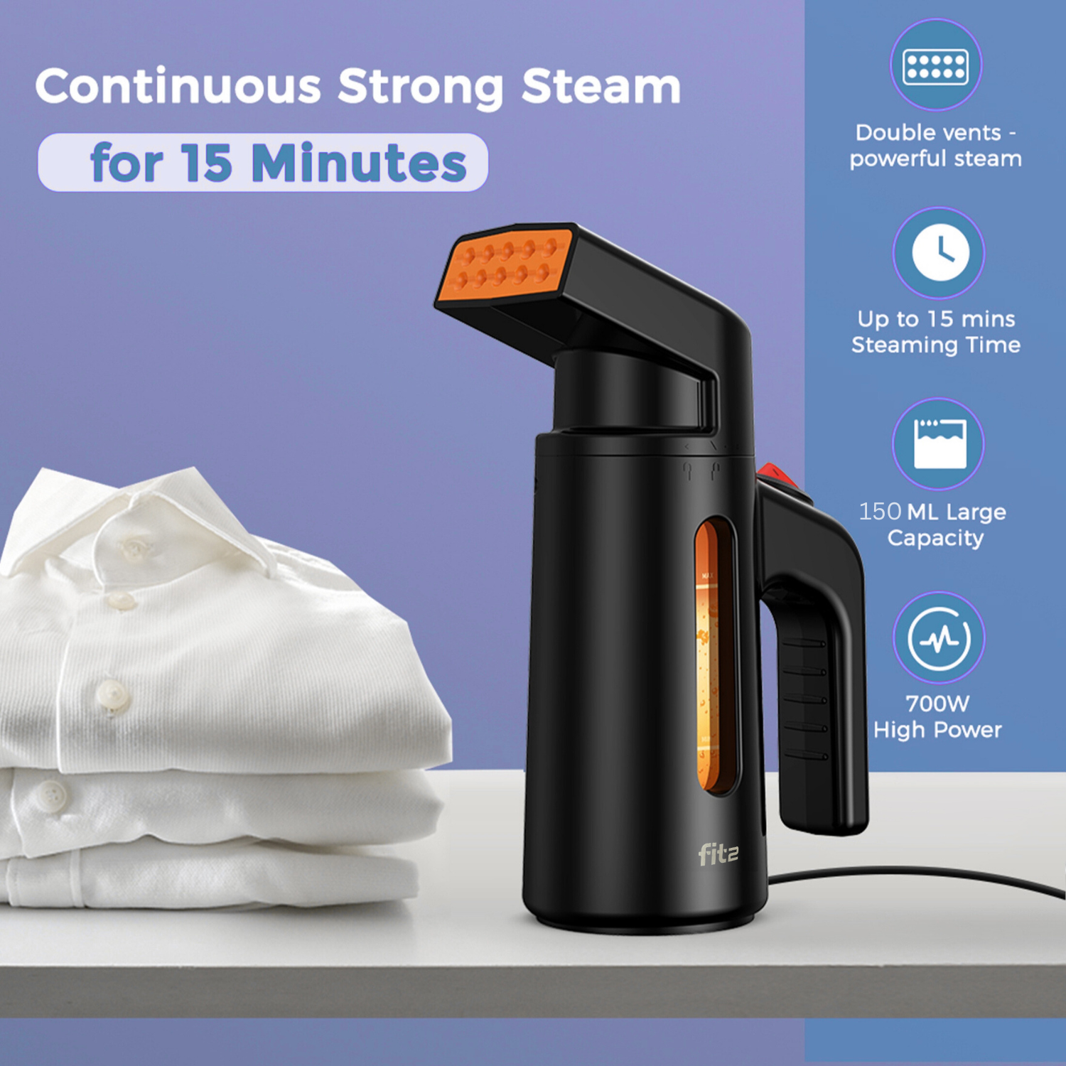 FIT2 Essentials 618 Compact Garment Steamer 700W – 1