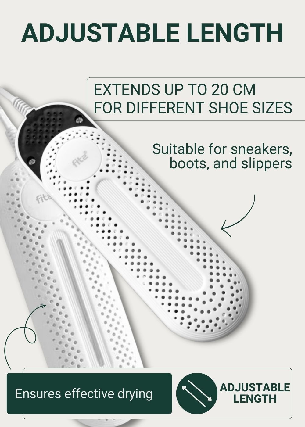 FIT2 Shoe Dryer W6 &ndash; Compact Electric Footwear Dryer (15W)