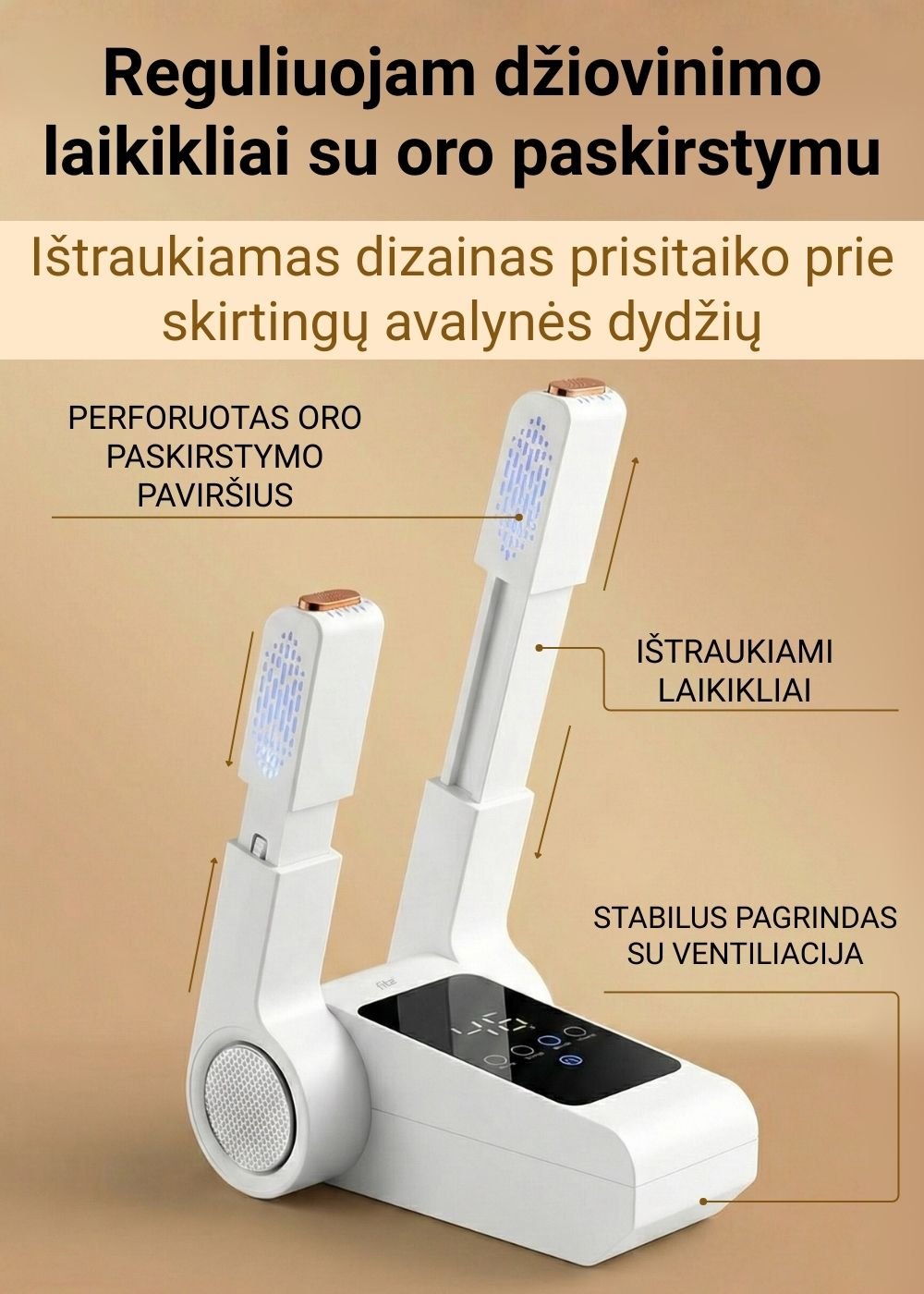 FIT2 Z2 batų džiovintuvas &ndash; tai efektyvus sprendimas drėgmei pa&scaron;alinti i&scaron; jūsų avalynės. Prietaisas generuoja &scaron;velnią &scaron;ilumą, kuri padeda greitai i&scaron;džiovinti batus ir i&scaron;laikyti juos gaivius bei patogius avėti.